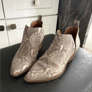 Faux Snakeskin Ankle Boots